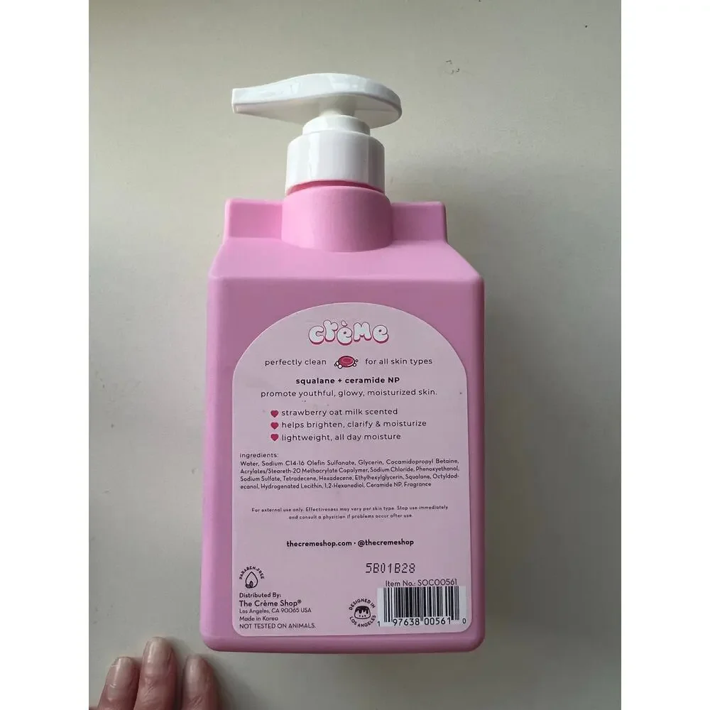 The Creme Shop Strawberry Oat Milk Body Cleanser Vegan K Beauty Korean Skincare